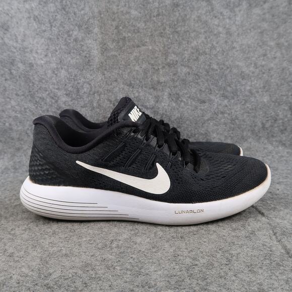 Nike Shoes Womens 7 Athletic Trainer Lunarglide 8 Running Sneaker Workout Black - Picture 1 of 12
